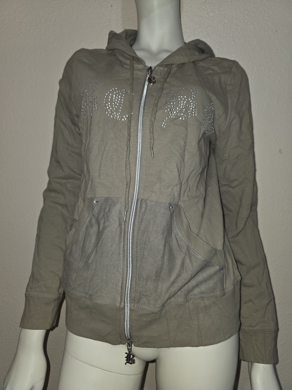 BCBGMAXAZRIA Y2K Rhinestone Full Zip Hoodie